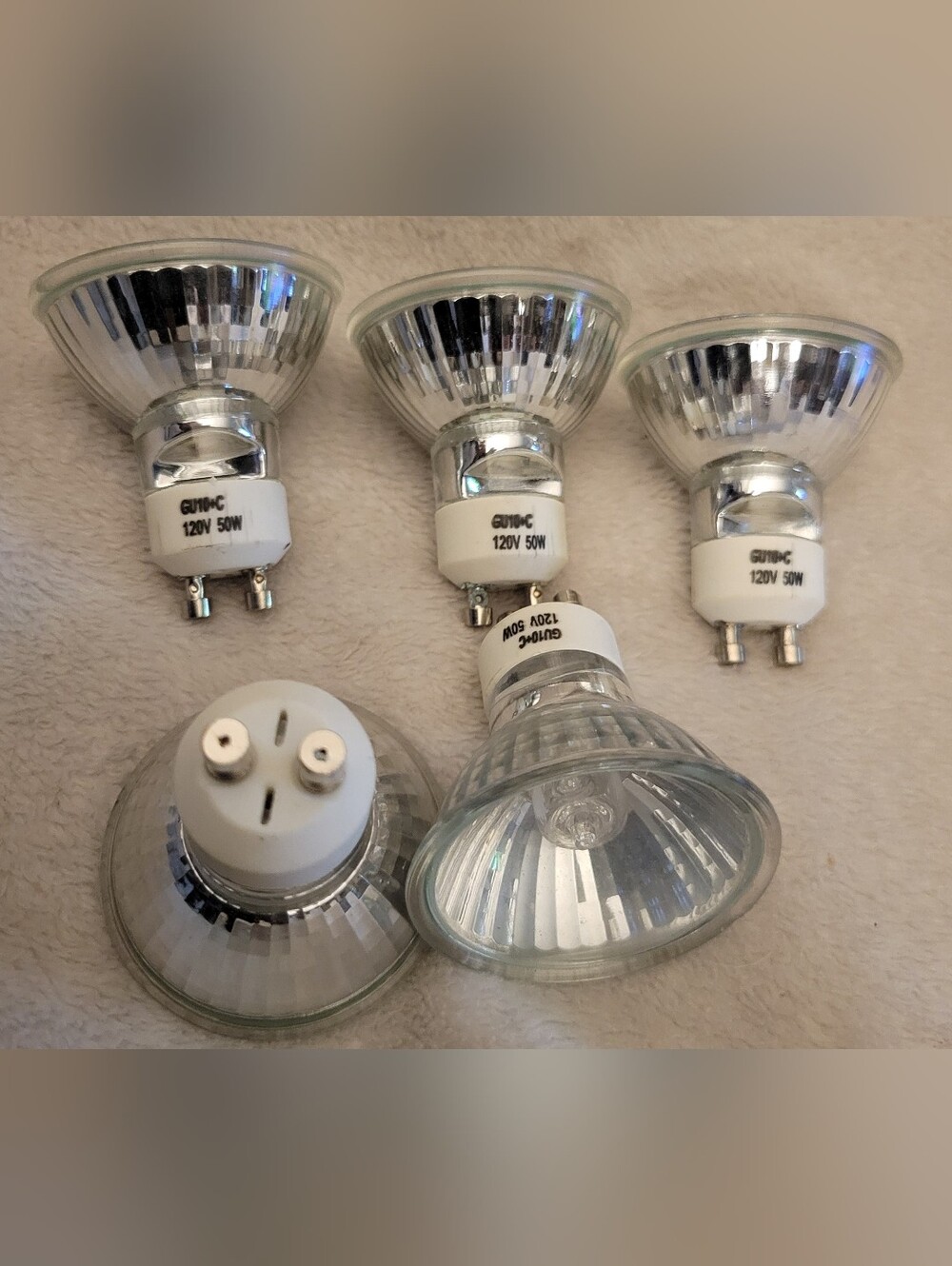 MR16 GU10 120V 50W Halogen Reflector Bulbs - Clear/Silver (5-Pack)